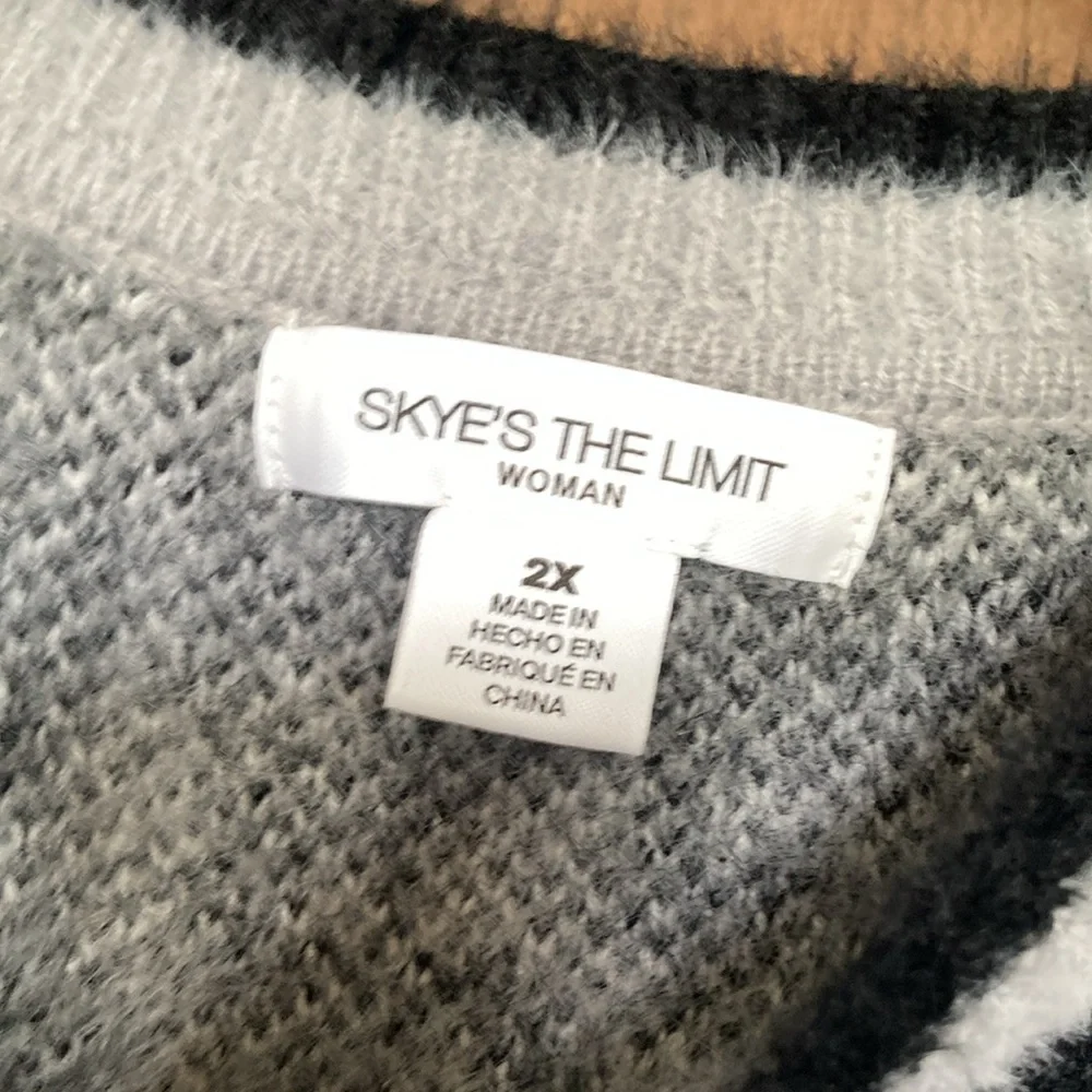 Relist2/18 Skye’s the Limit abstract animal print comfy soft sweater 2X - Picture 12 of 17